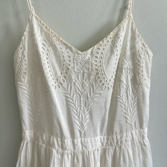 Joie Cotton Silk Blend Lace Ivory Mini Summer Sun Dress Size Small Made In India - Picture 2 of 14